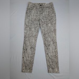 White House Black Market Size 2 Sculpt High Rise Snake Skinny Ankle Jeans NWT